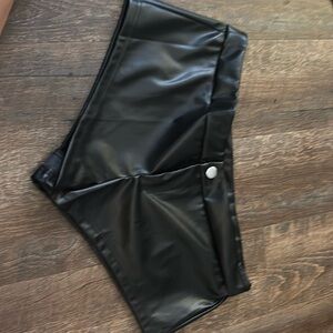 Micro leather shorts